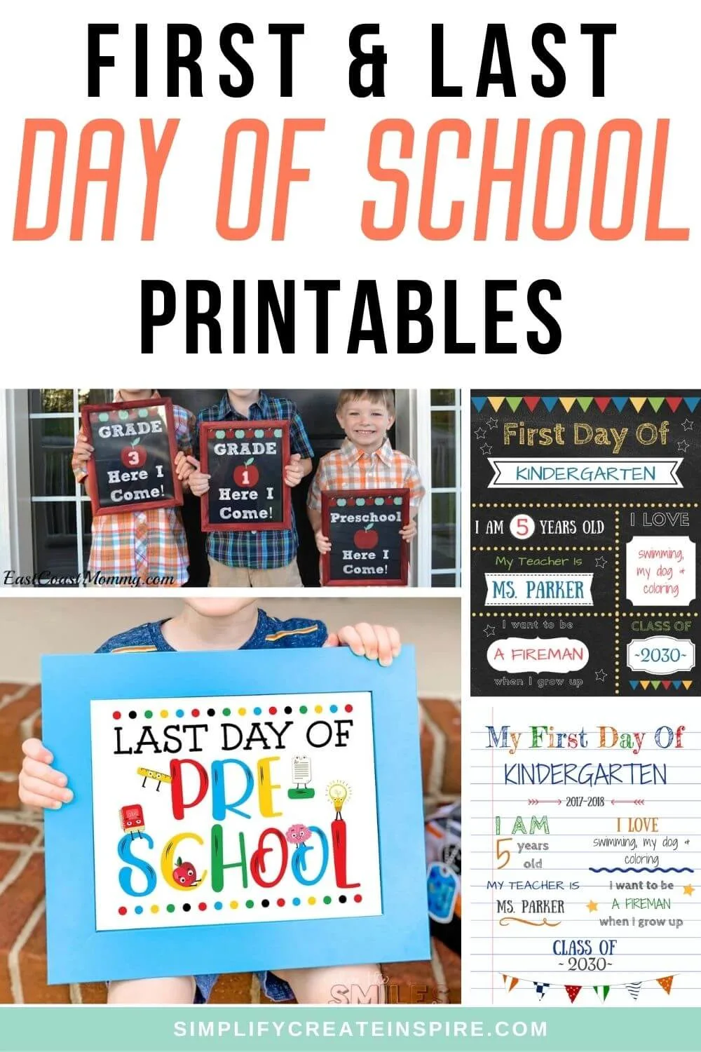 Free first day of school printables and back to school photos