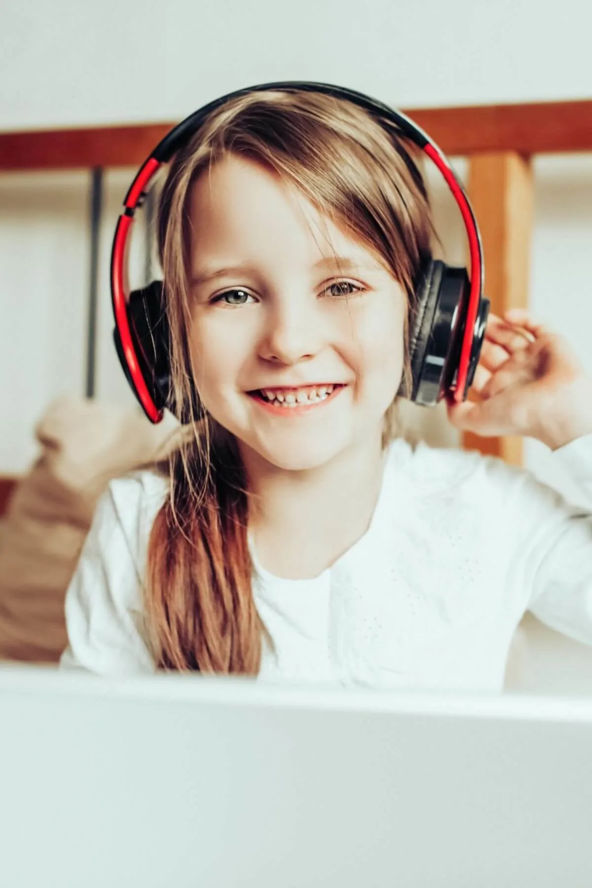 Child listening to audiobook