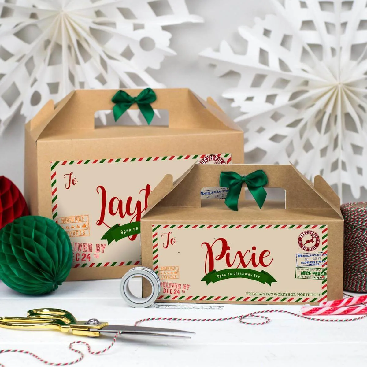 Personalised cardboard christmas eve box
