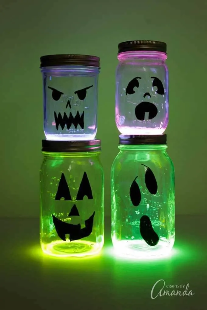 Glow stick halloween luminaries