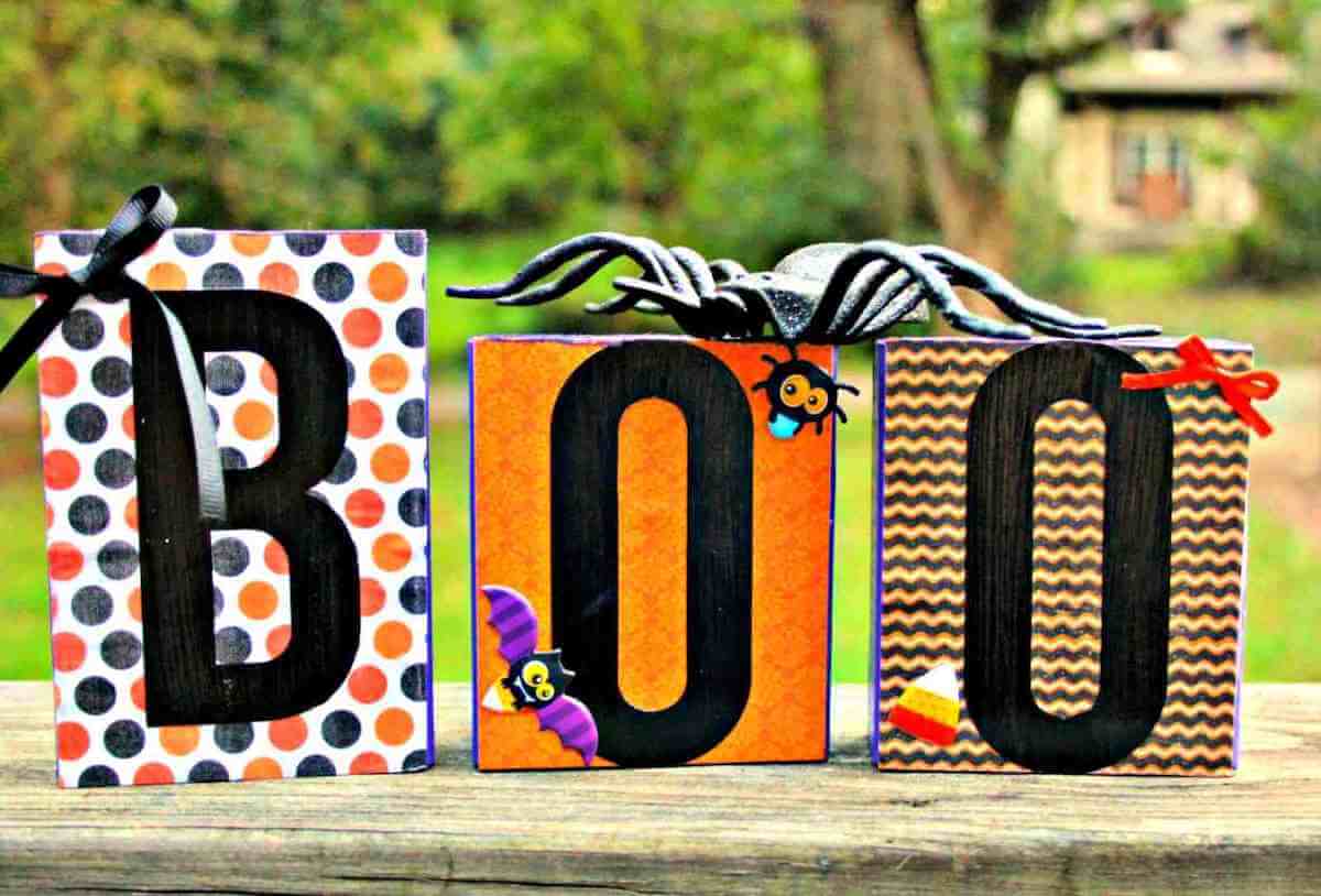 wooden boo sign