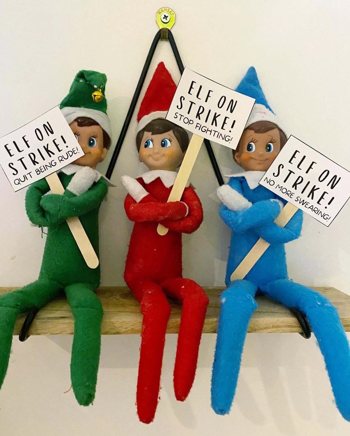Elves On The Shelf Ideas For Two Elves (33 Funny Ideas For 2 Or More) 17 3 elves on strike.