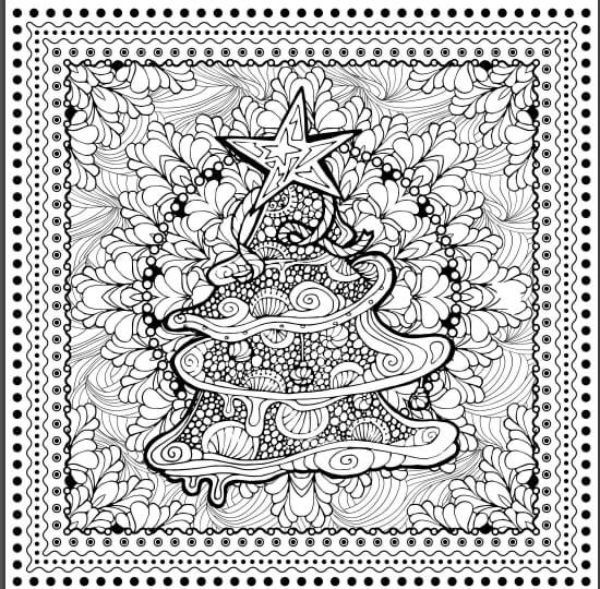 adult christmas colouring page