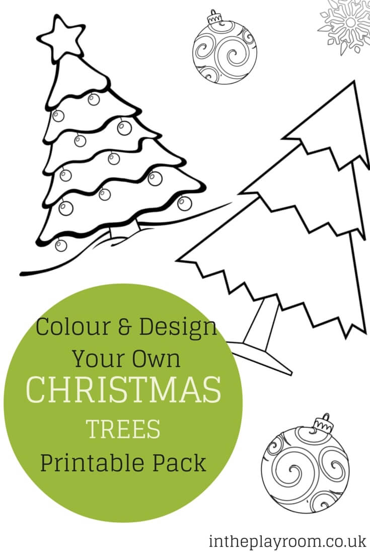 Decorate a christmas tree colouring set