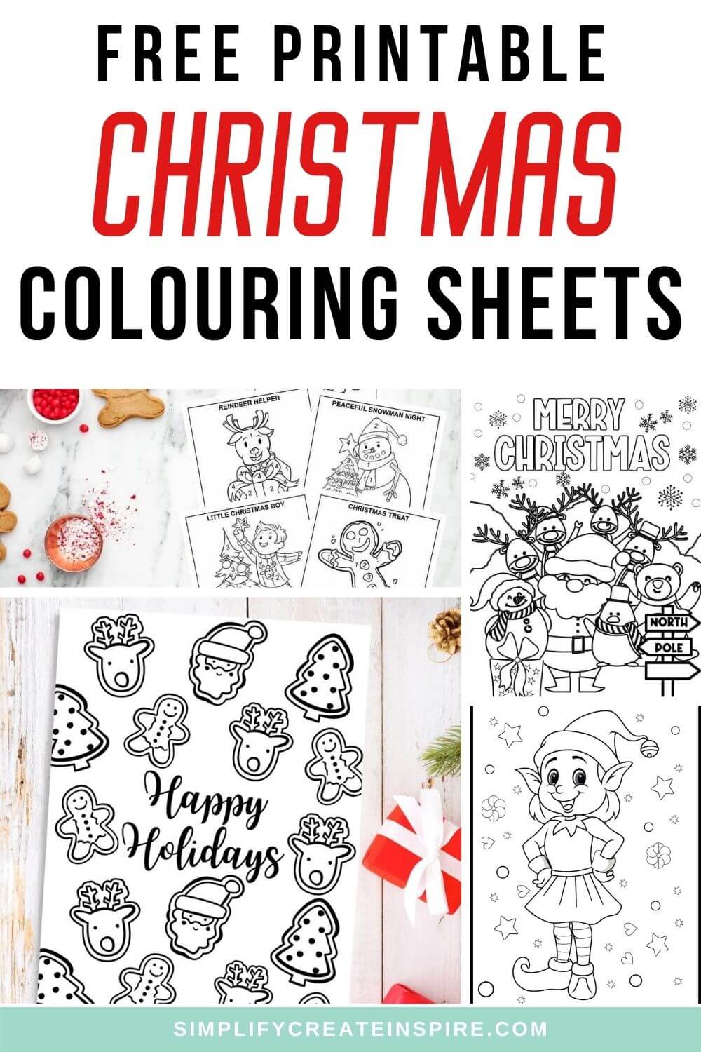 free printable christmas colouring pages activities