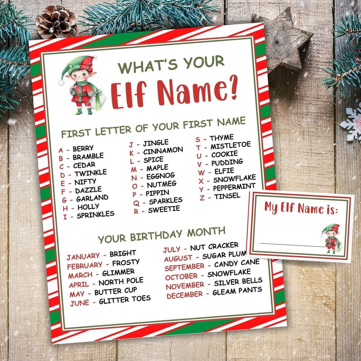 whats your elf name game.