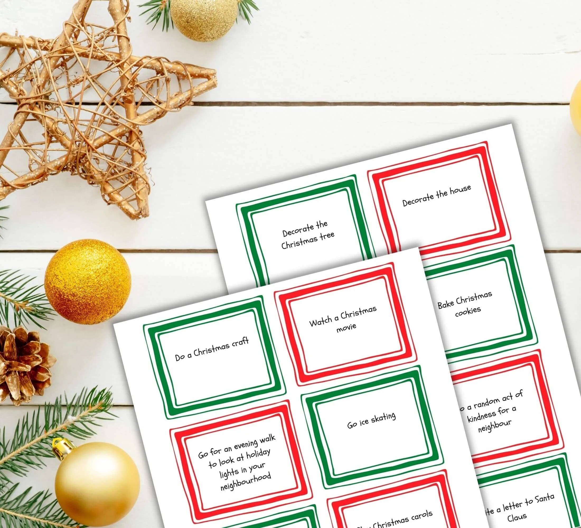 Advent calendar activity cards