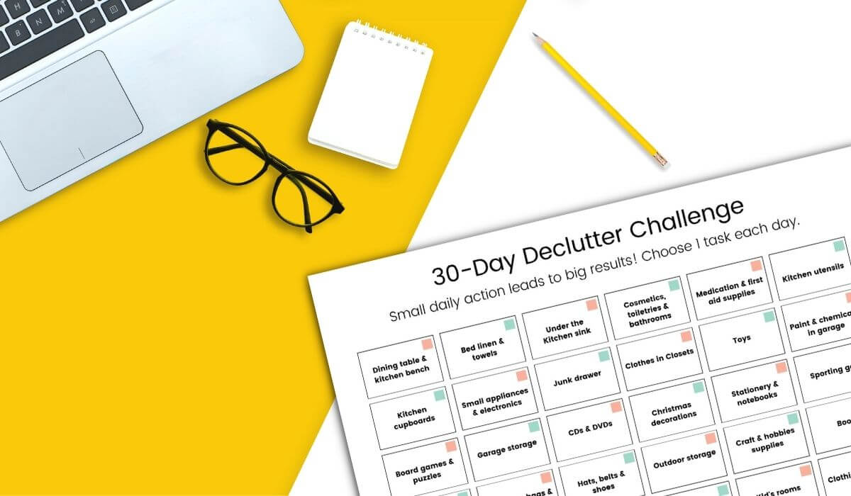 Printable 30 day decluttering challenge
