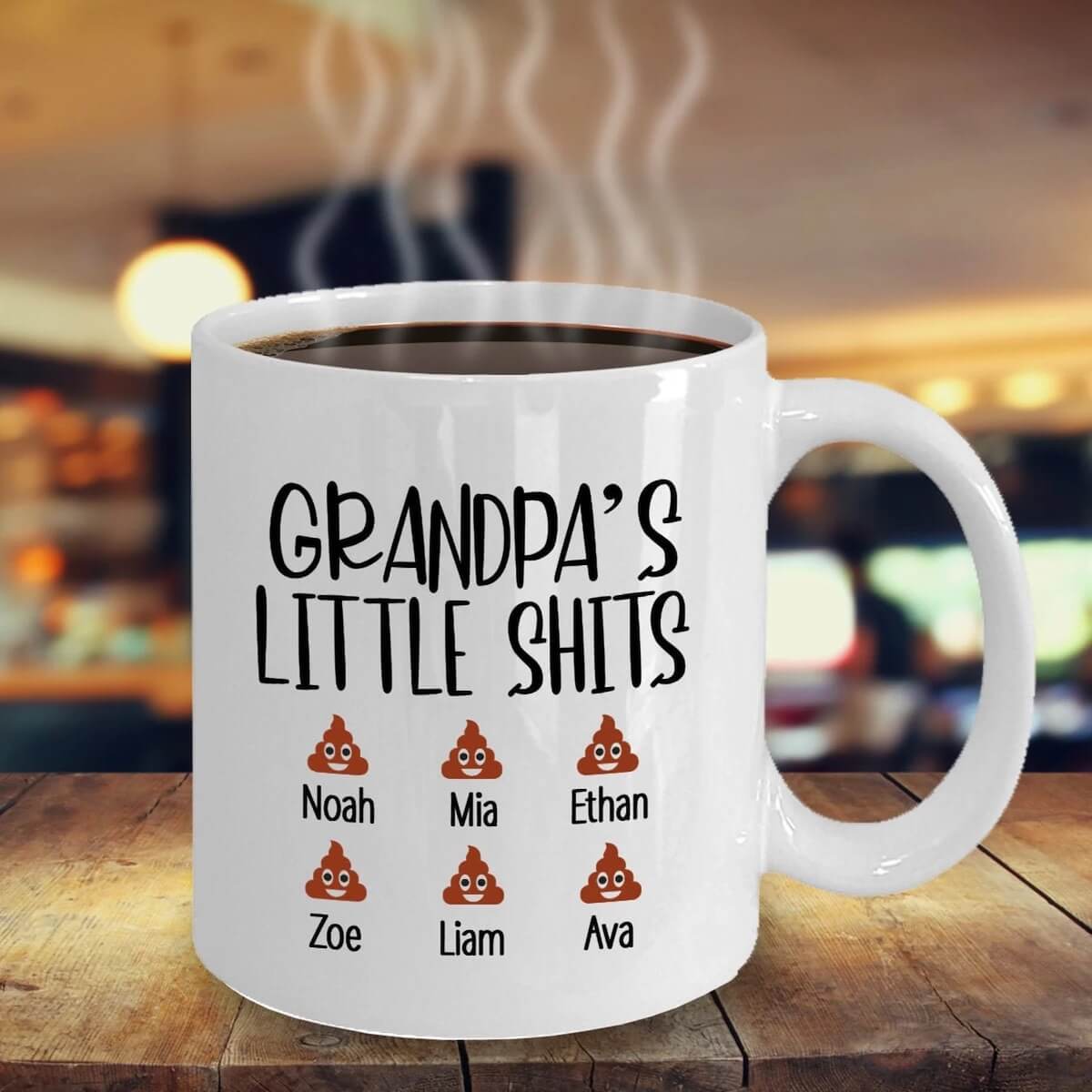 grandpas little shits novelty mug