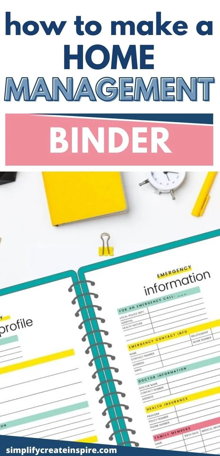 How to create a home management binder