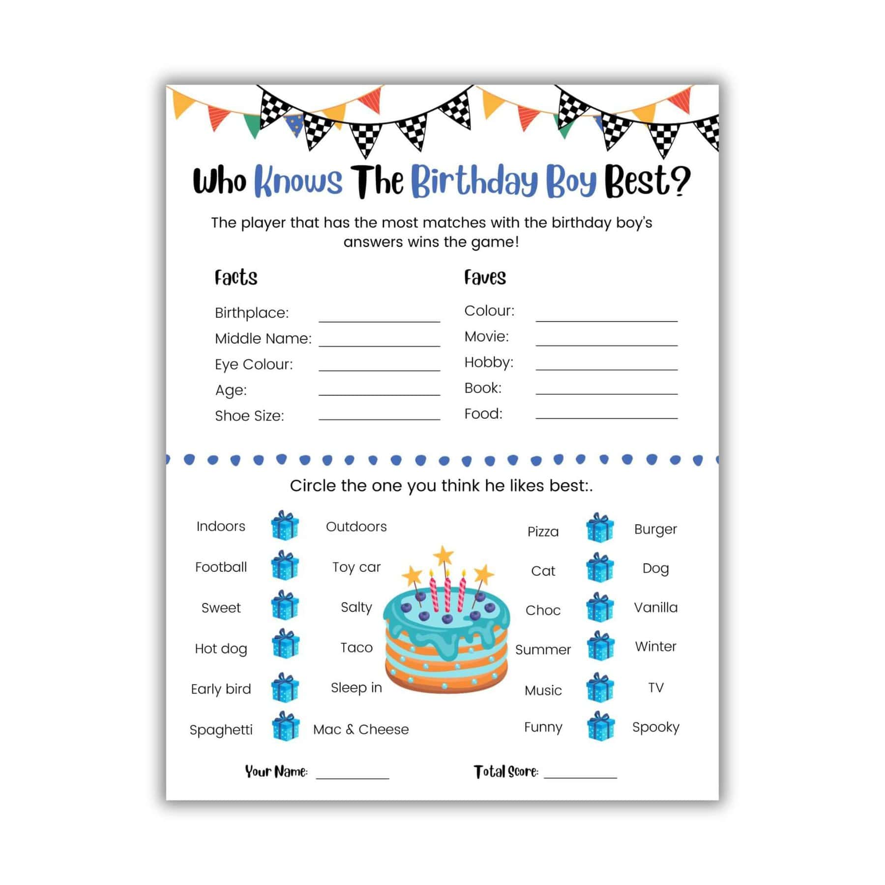 43 Cool Activities & Birthday Party Games For Kids 18 who knows the birthday boy best printable game.