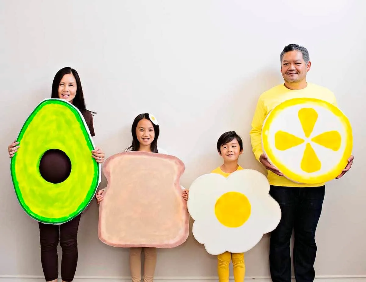 Diy avocado and toast family costume