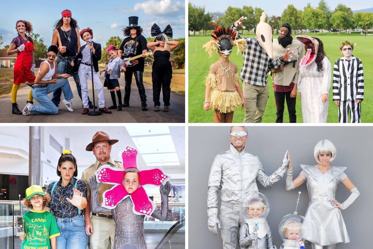 halloween family costumes collage.