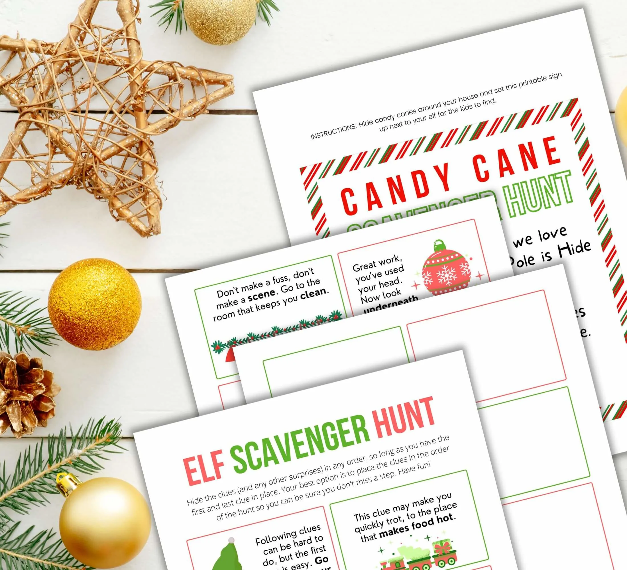 Free printable elf scavenger hunt