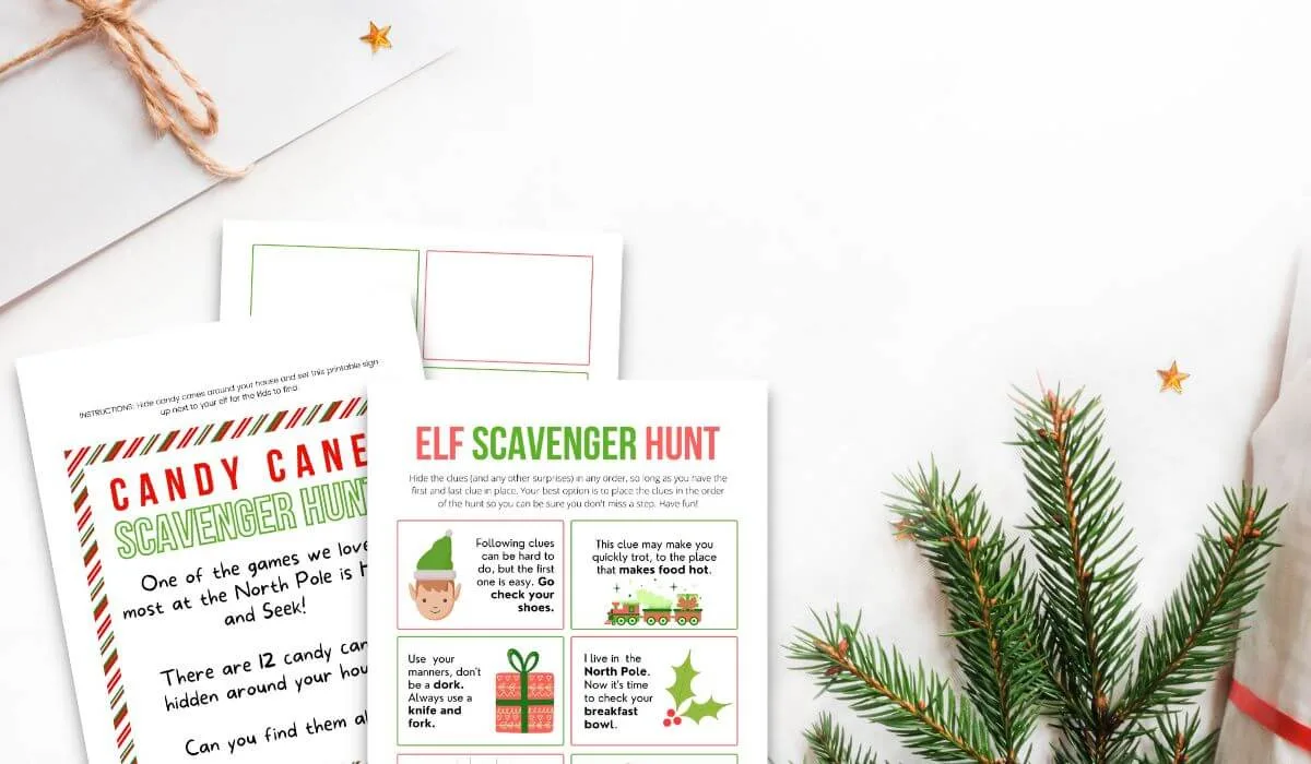 Printable elf on the shelf scavenger hunt clues