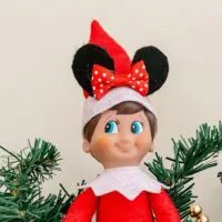 elf on the shelf wearing minnie mouse ears