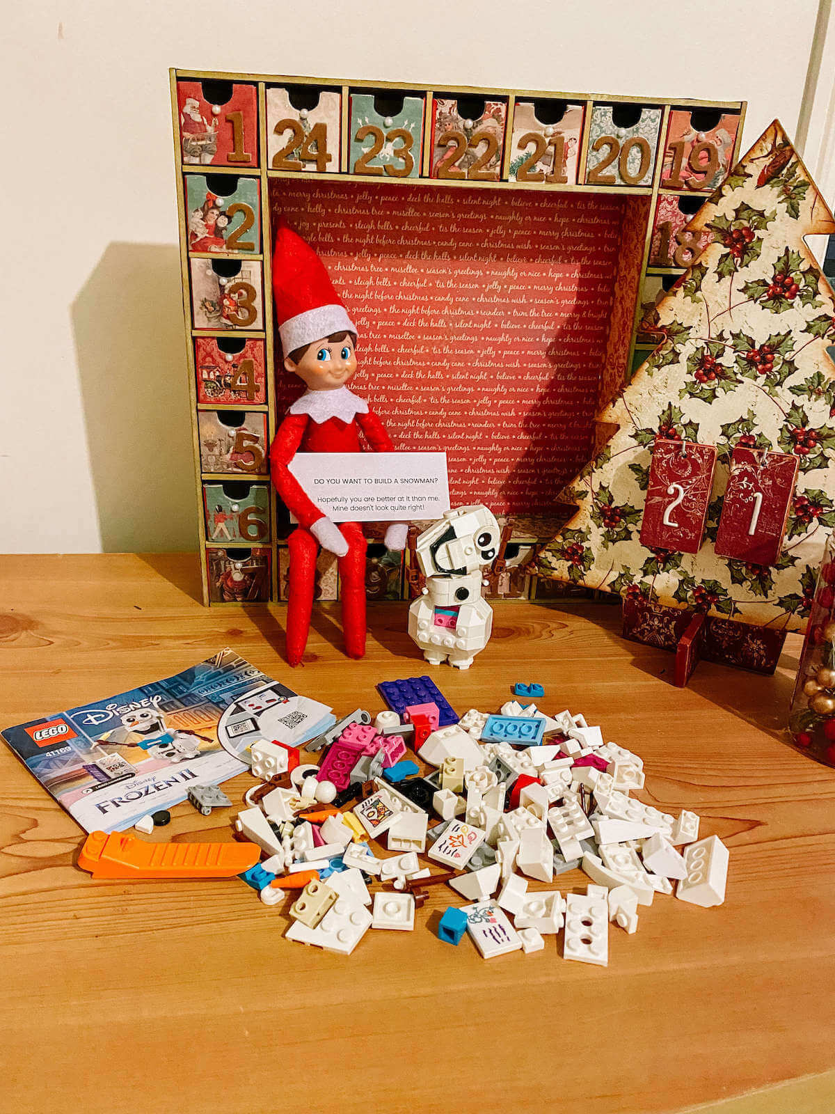 Elf on the shelf do you want to build a snowman olaf lego
