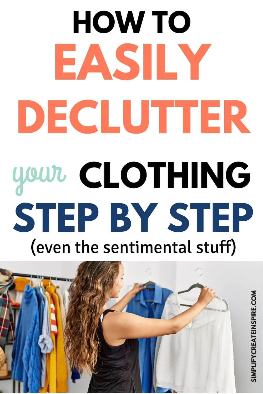 Pinterest image - how to declutter clothes
