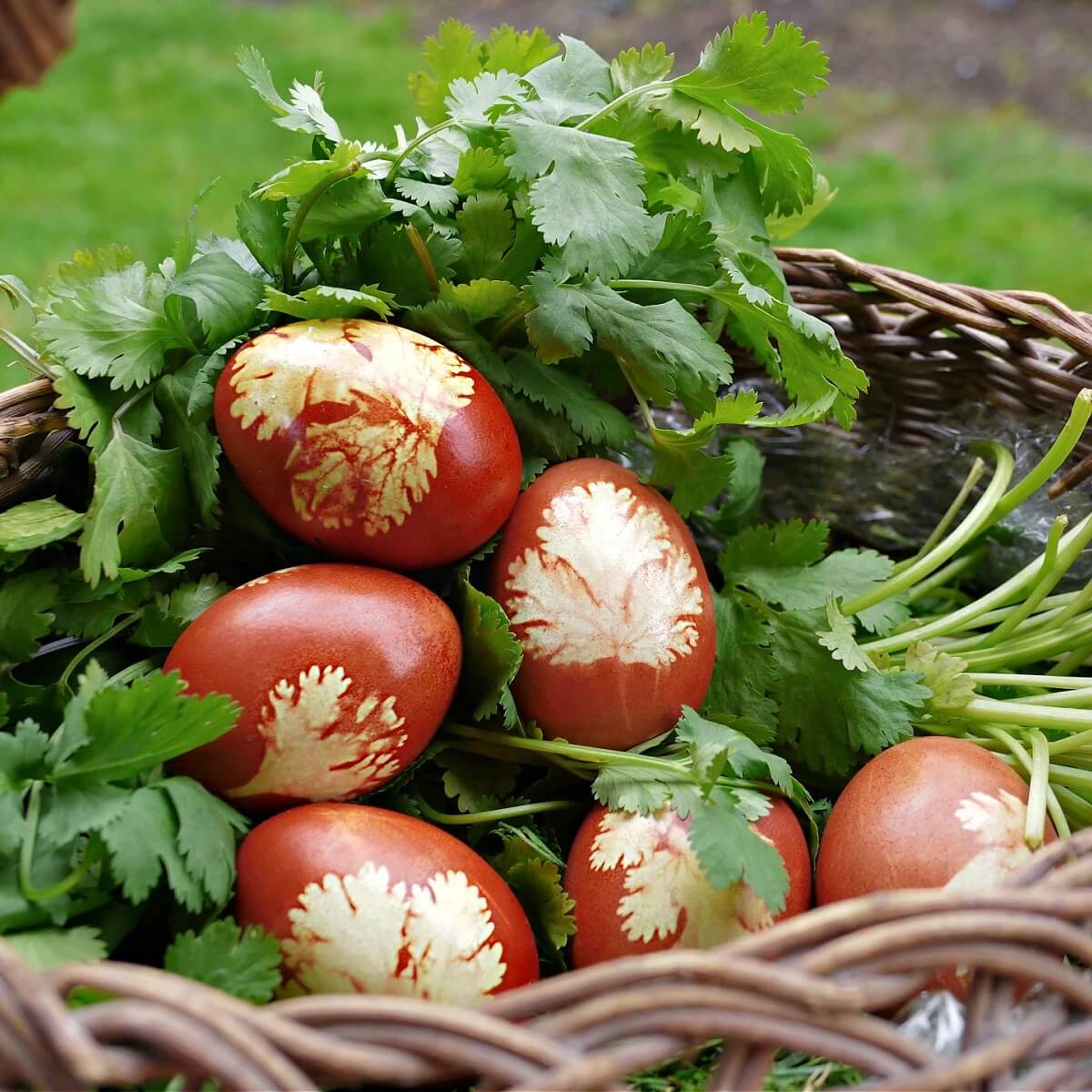 Armenian easter eggs dyed with onion skins