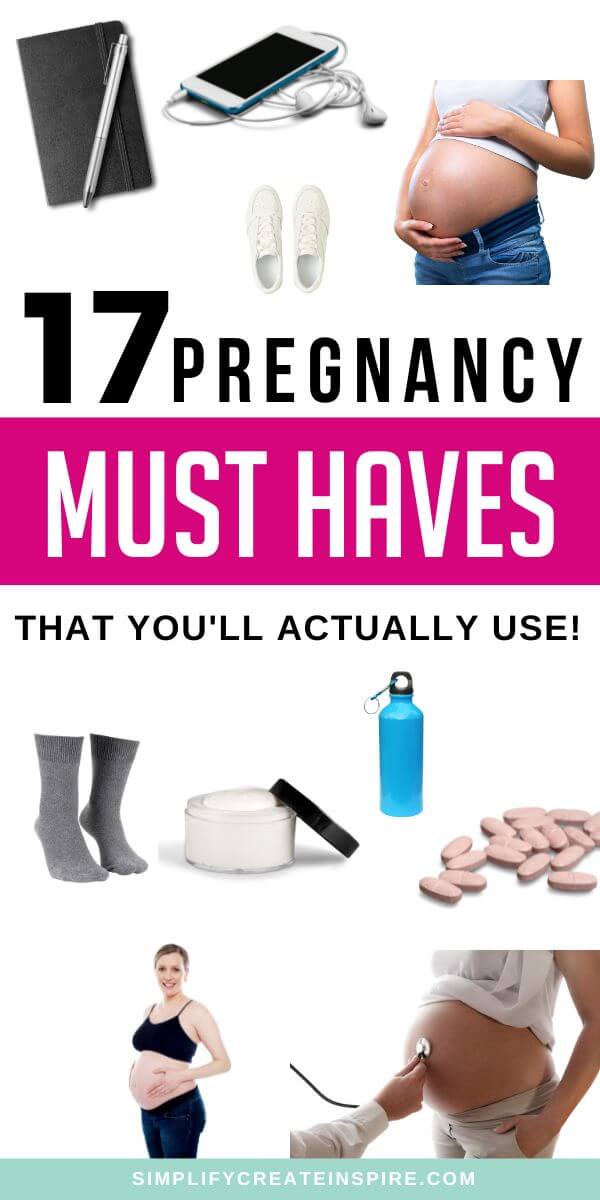Pinterest image - text reads 17 pregnancy must haves i wish i'd had