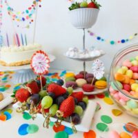 birthday party snack table for a kids party