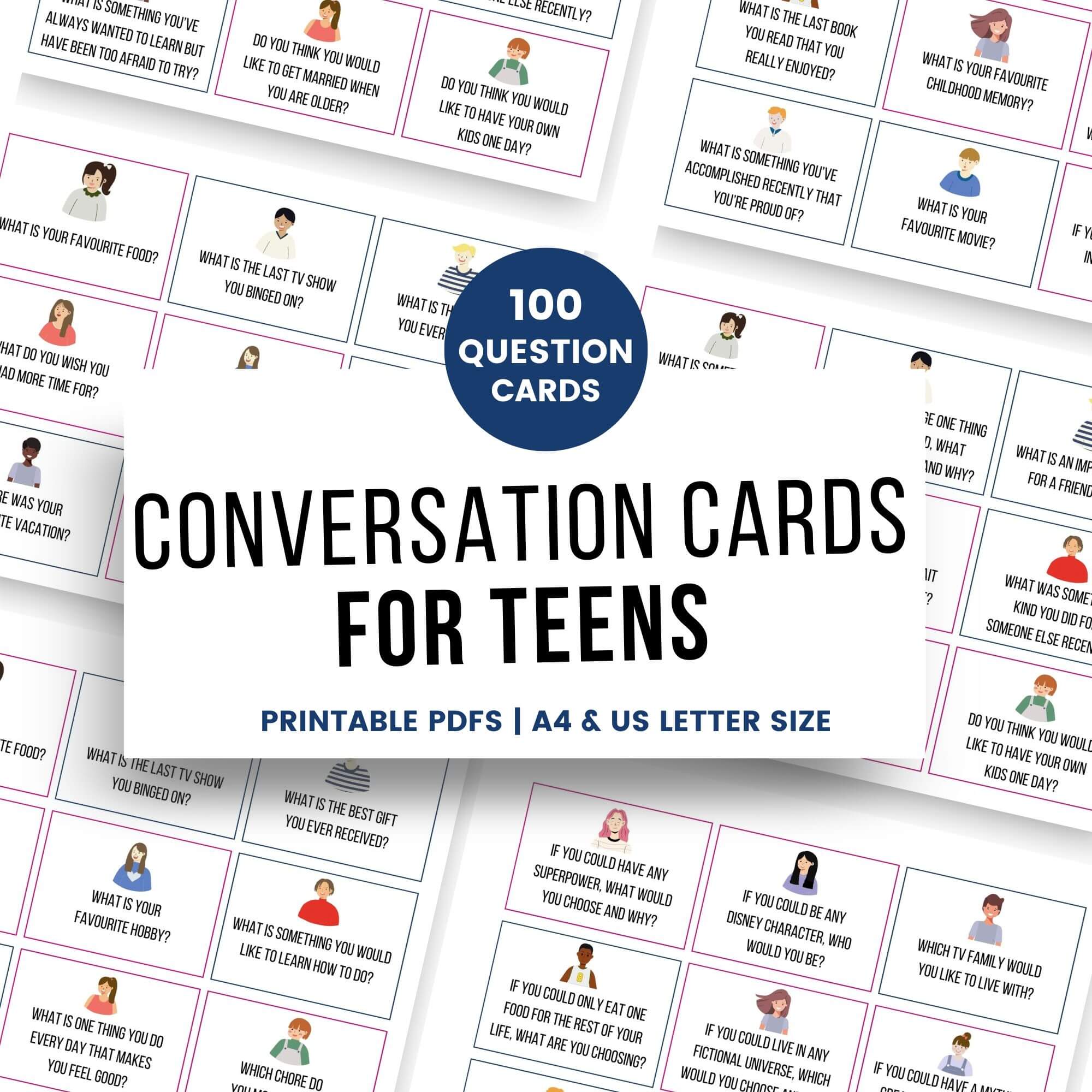 Conversation cards for teens shop banner