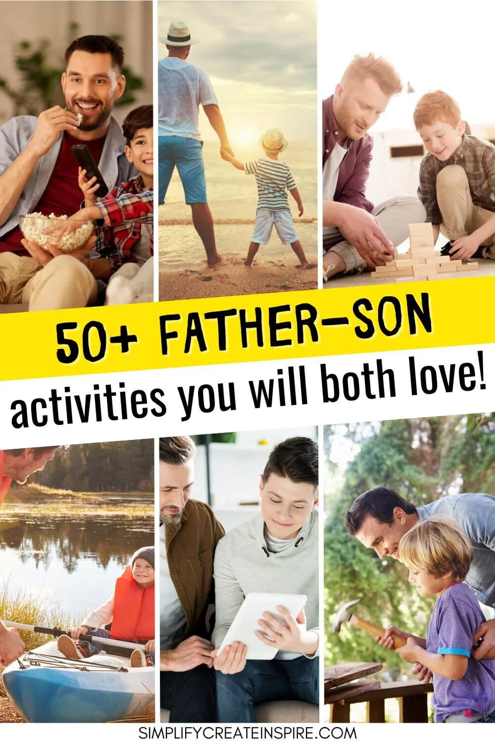 Pinterest image - father son activities for father-son day ideas