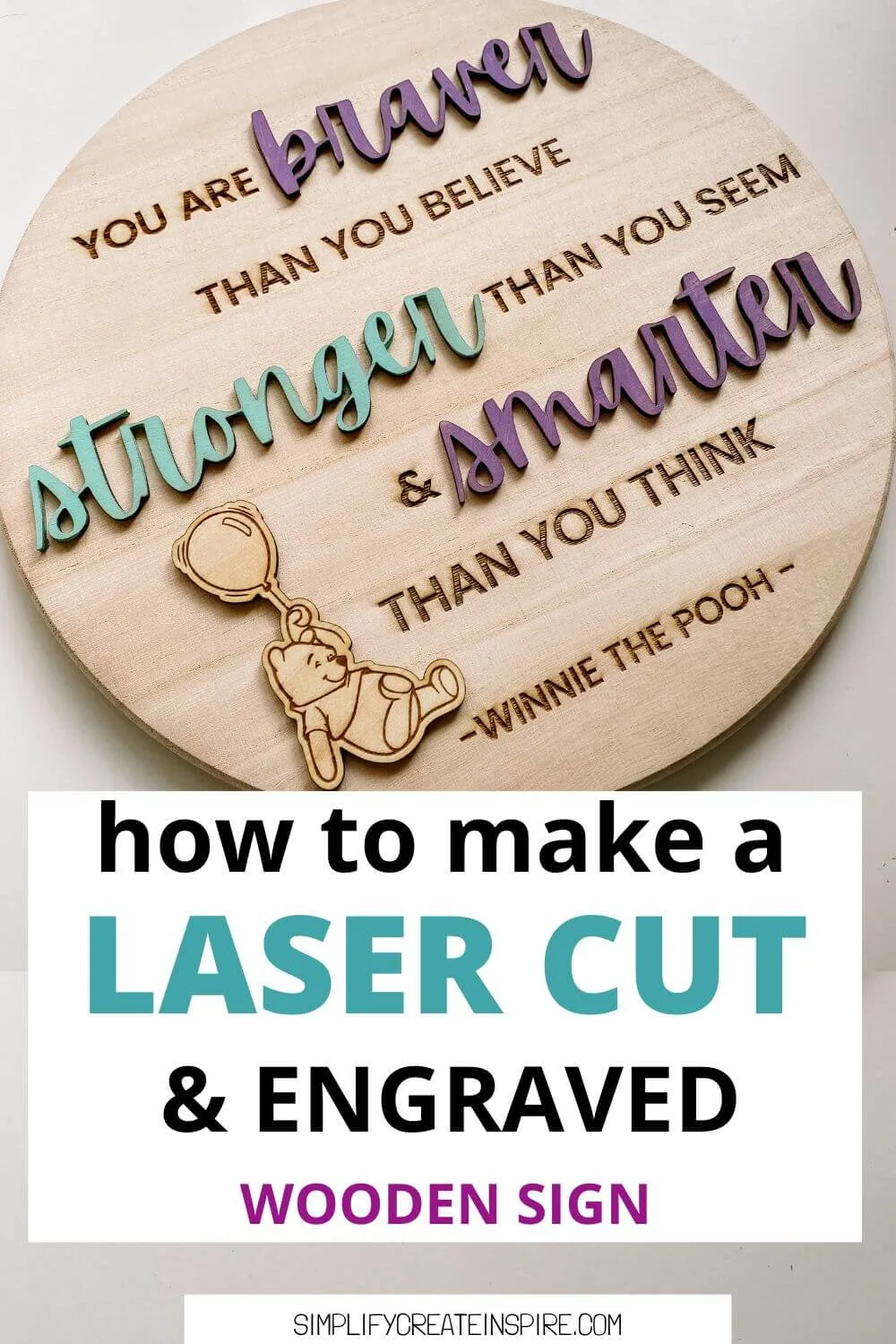 Pinterest image - how to make a laser cut wooden sign