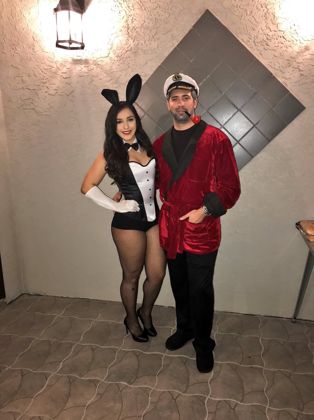 40 Matching Halloween Costumes For Couples, Duos & Best Friends 30 hugh hefner and playboy bunny homemade halloween costume.