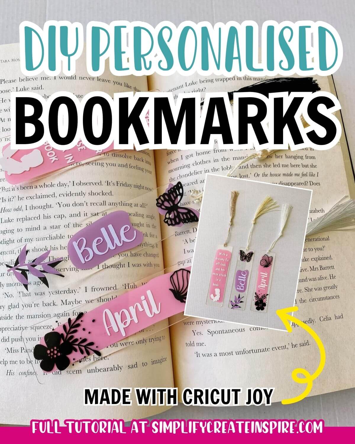 Diy personalised acrylic bookmarks with cricut joy.
