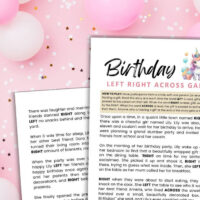 birthday left right game printable.