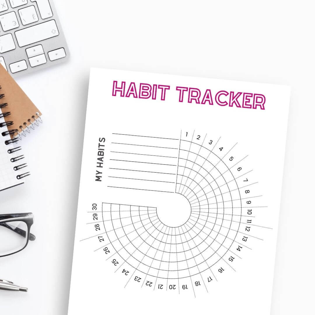 Free printable habit tracker circular.