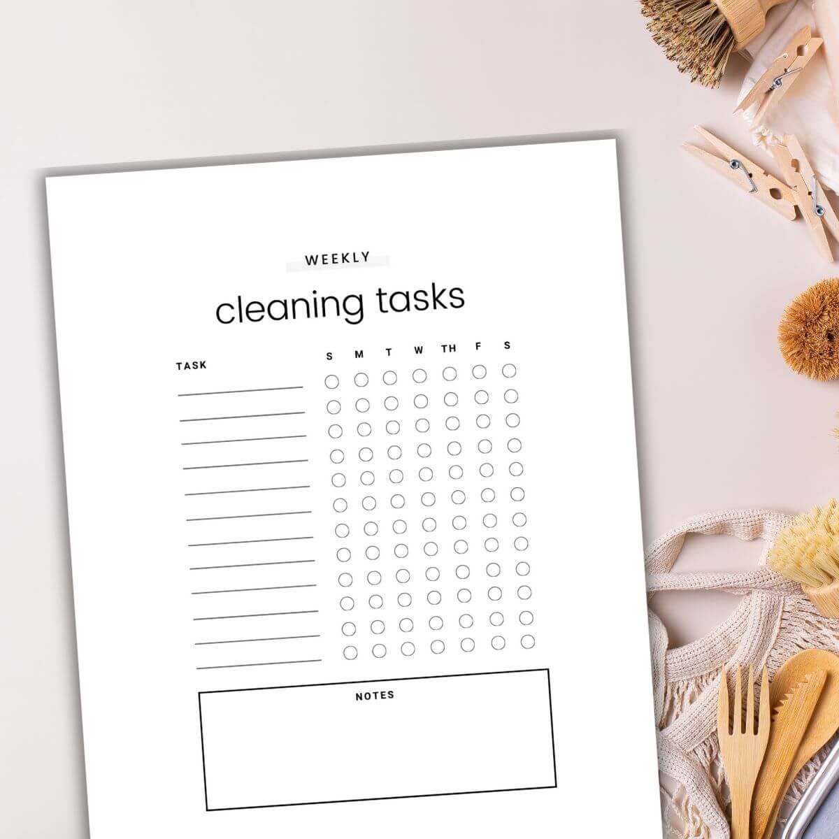 Printable cleaning schedule.