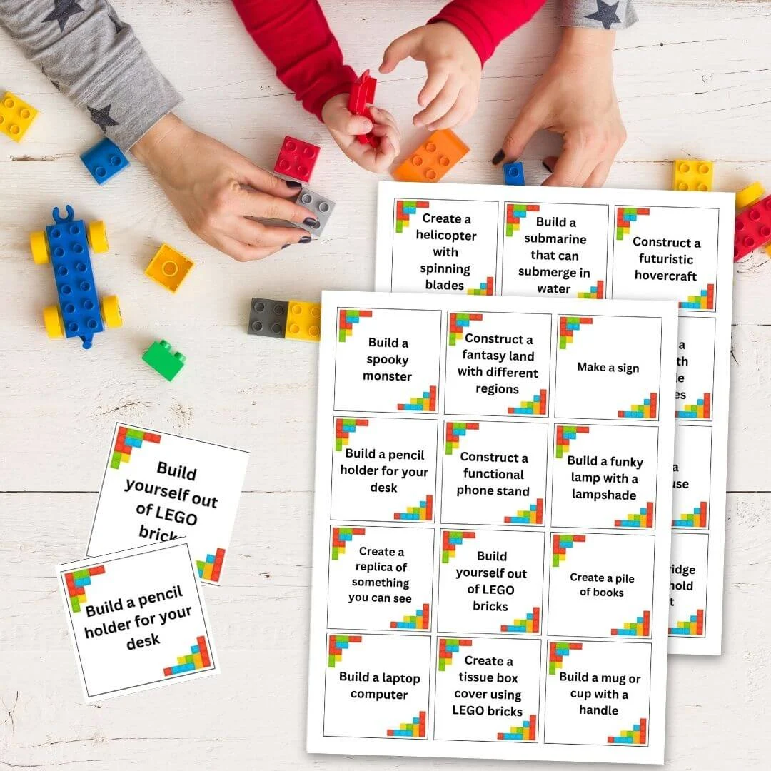 Lego challenge cards mock up.