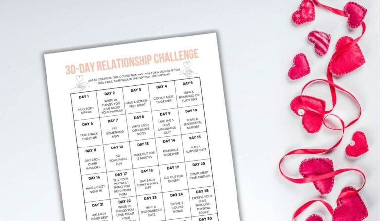 free printable 30-day relationship challenge.