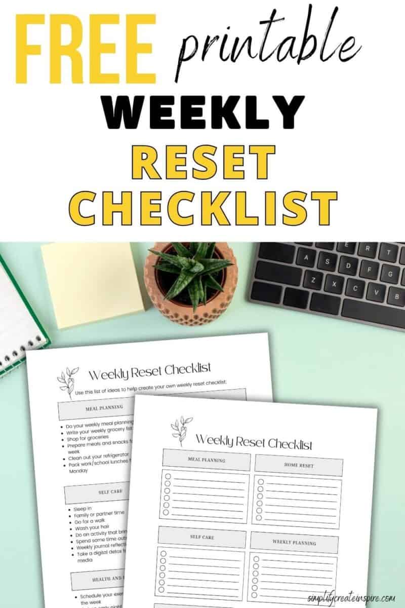 Sunday Reset Clean Checklist.pdf Create A Sunday Reset Routine & Skip The 'Sunday Scaries'