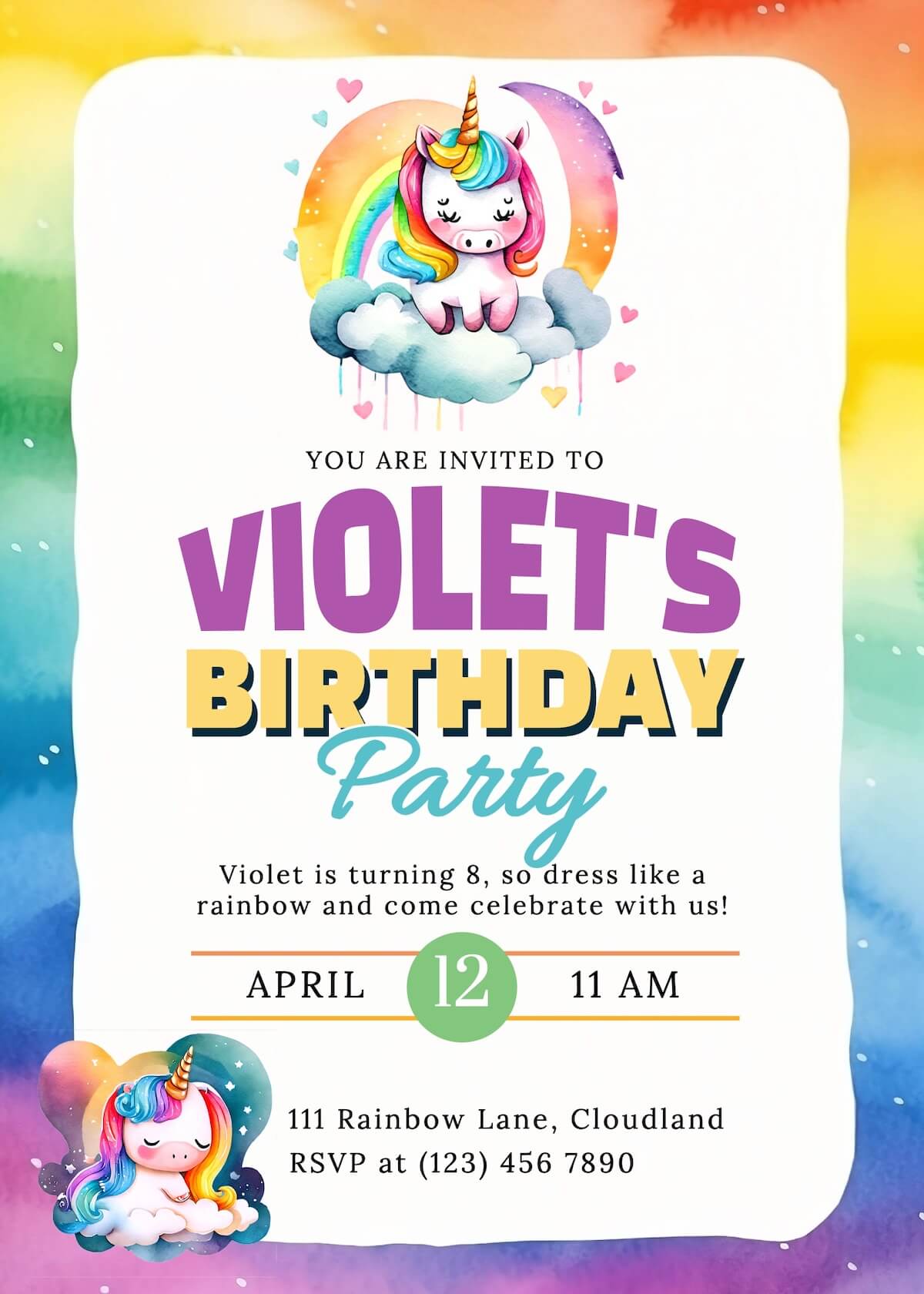 personalised birthday party invitation made using creative fabrica studio.