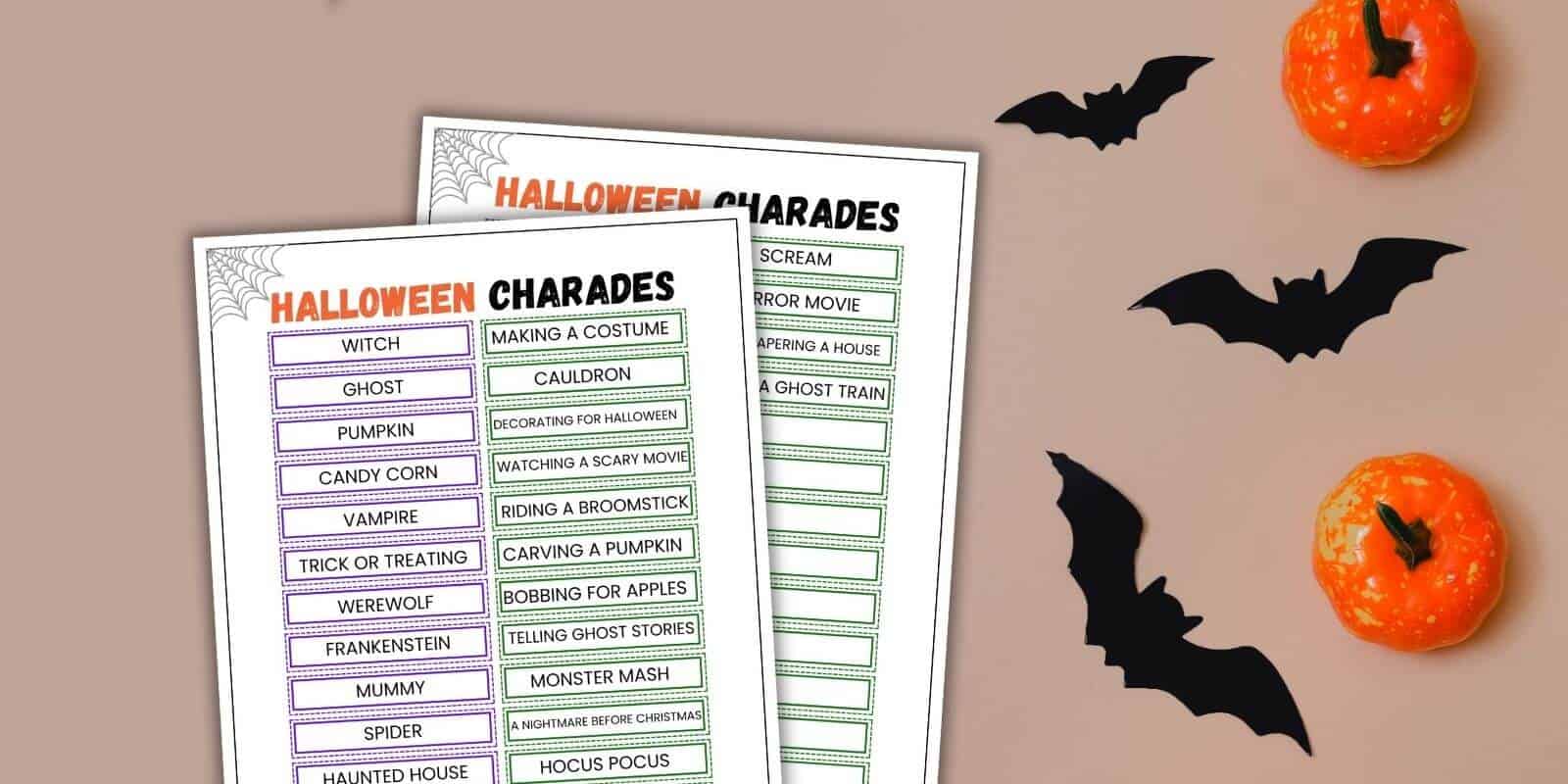 Free Printable Halloween Charades Game