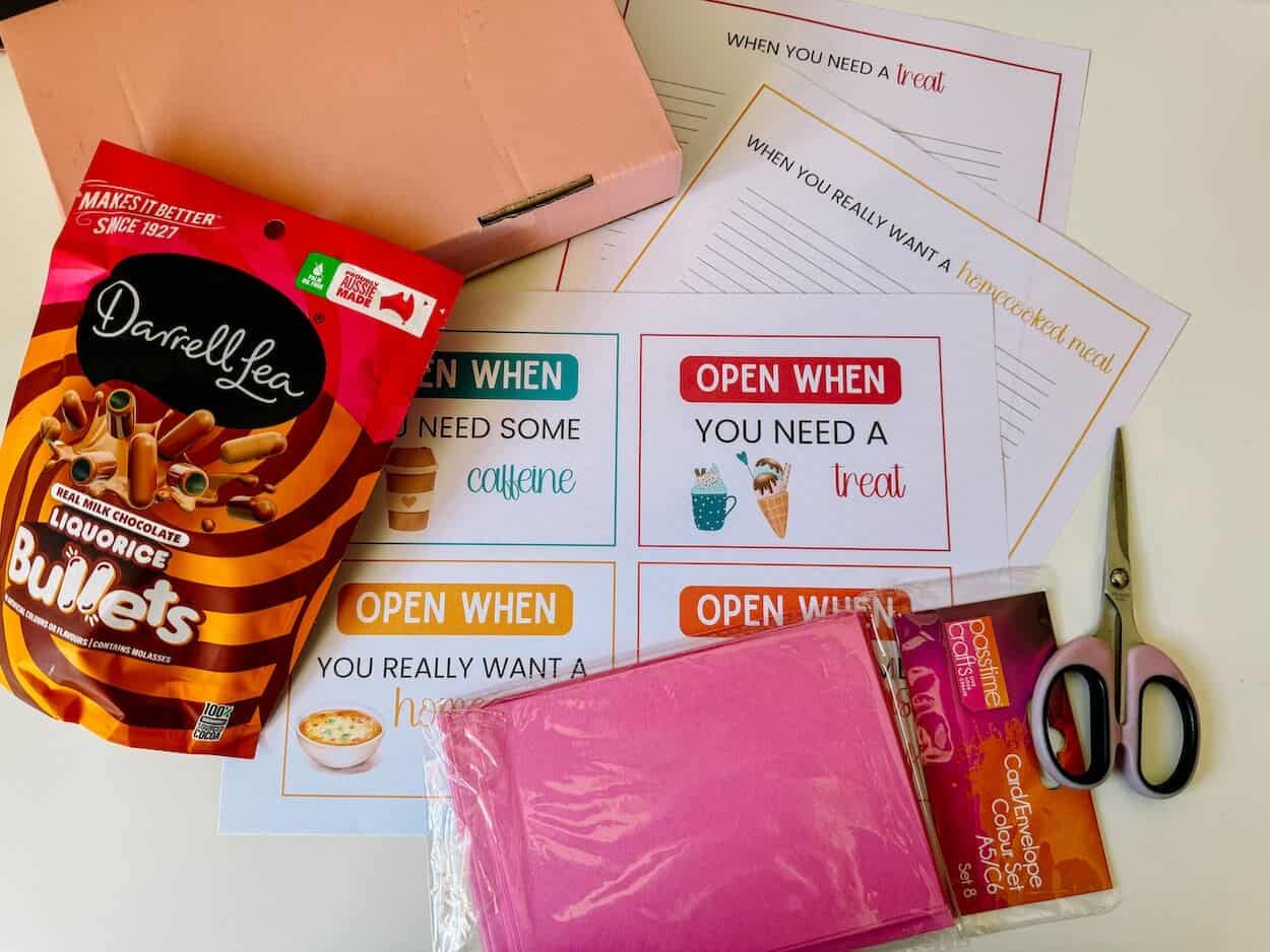 supplies for making open when letters.