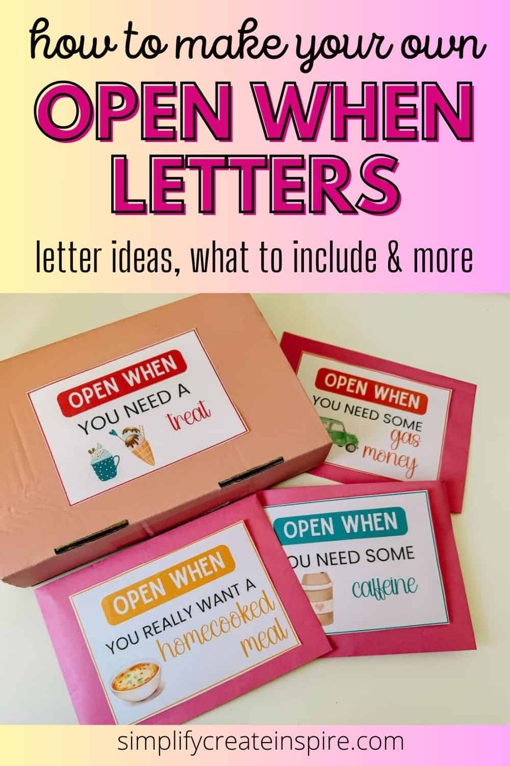 how to make open when letters with ideas, what to include and more.