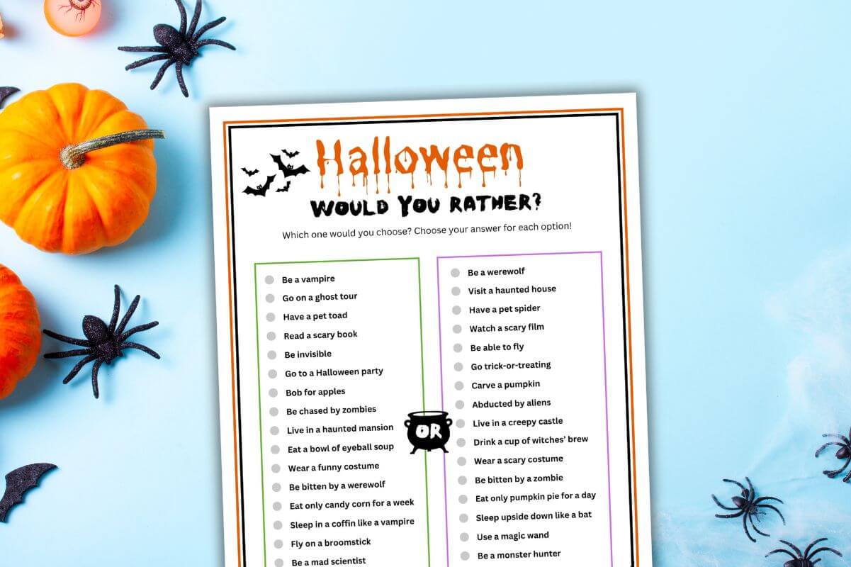 halloween would you rather printable.