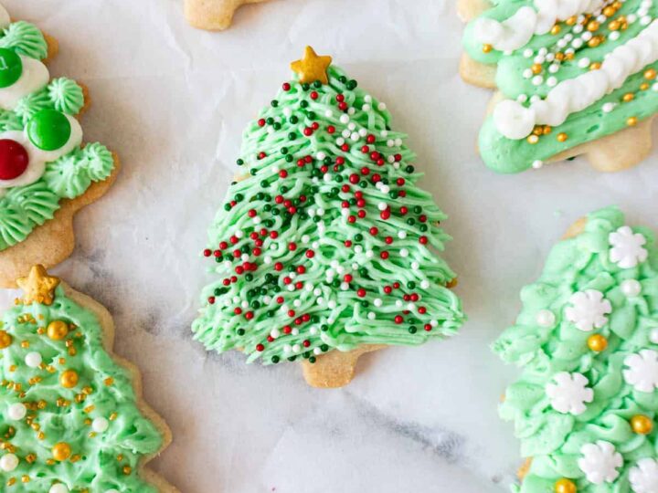 christmas tree sugar cookies.