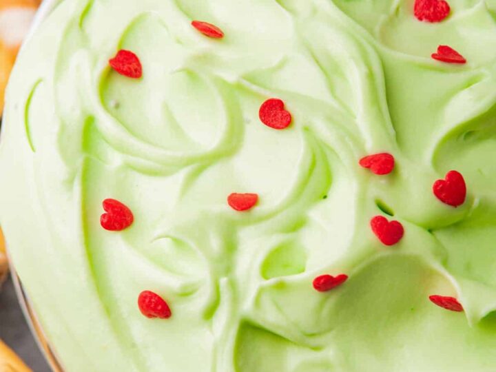 grinch dip in bowl.