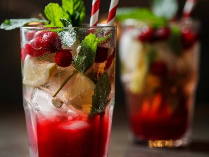 cranberry and ginger mojito