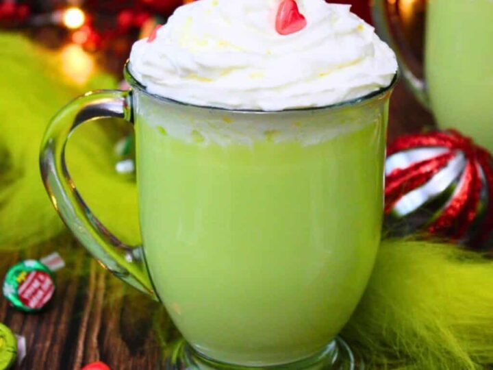 grinch themed hot chocolate.