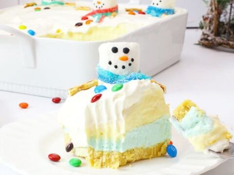 melted snowman cake.
