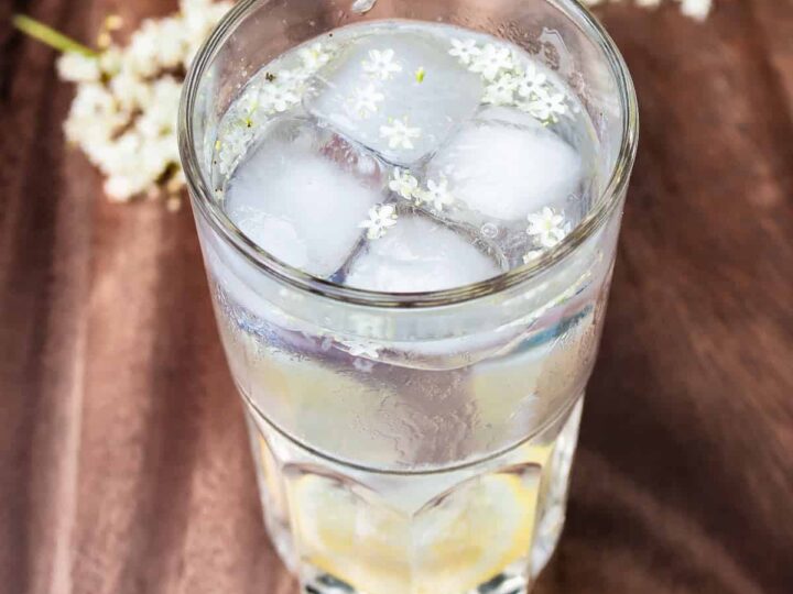 lemon gin elderflower cocktail.