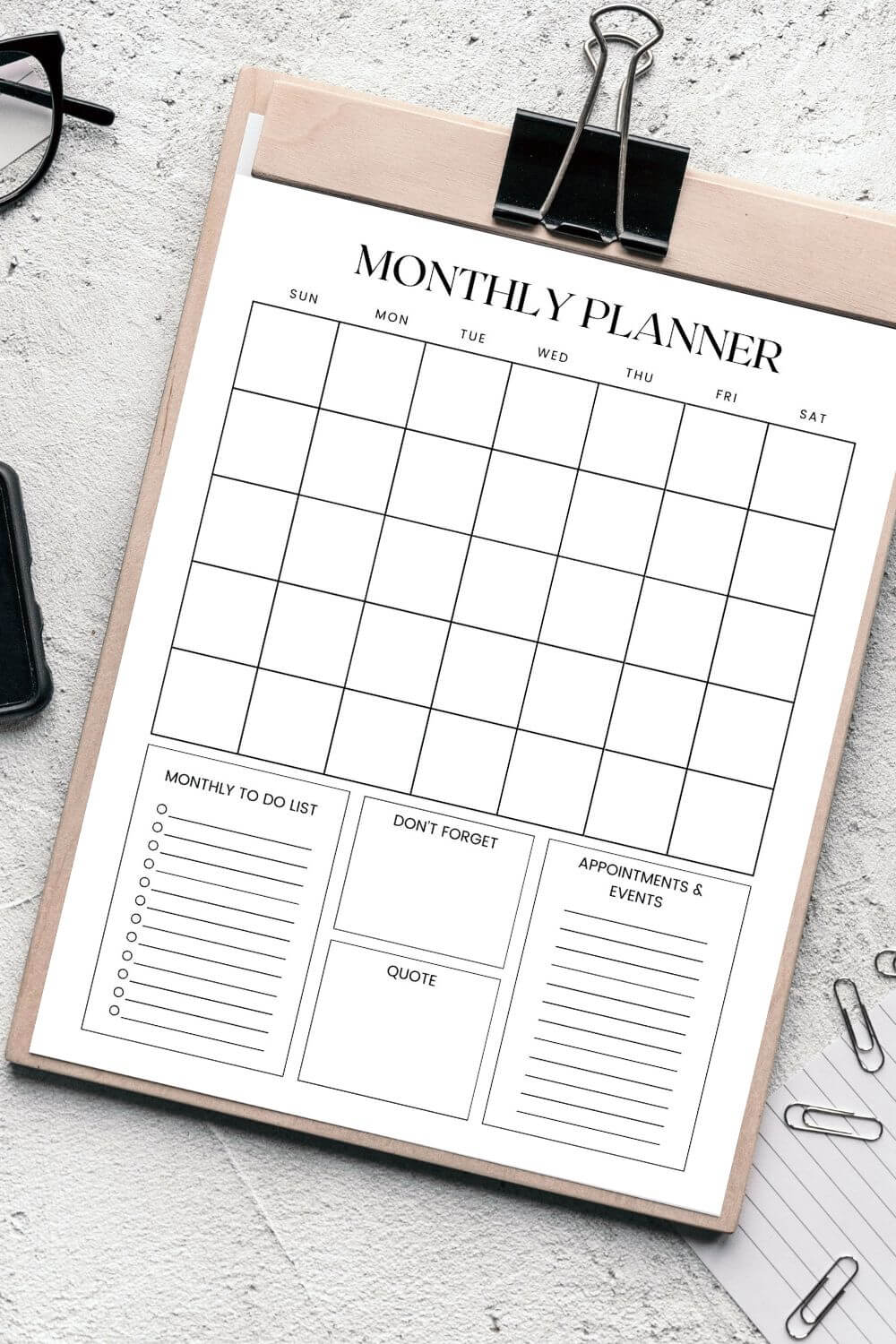 What To Add To Your Monthly To-Do List (Free Printable Checklist) 2 printable monthly planner.