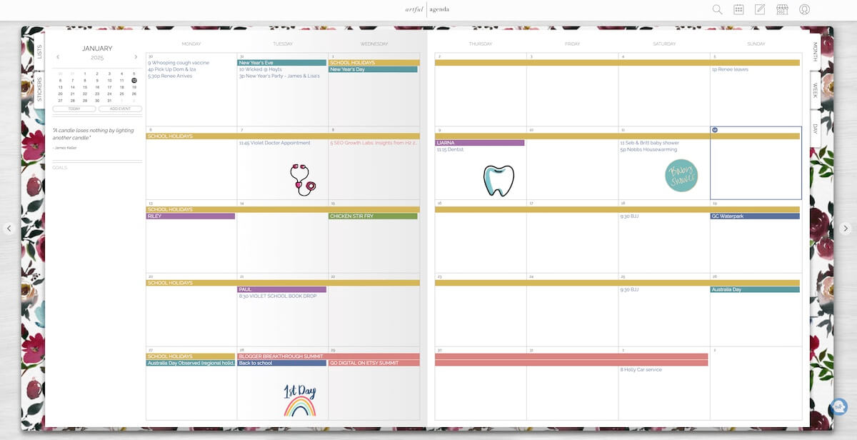 What To Add To Your Monthly To-Do List (Free Printable Checklist) 3 artful agenda view.