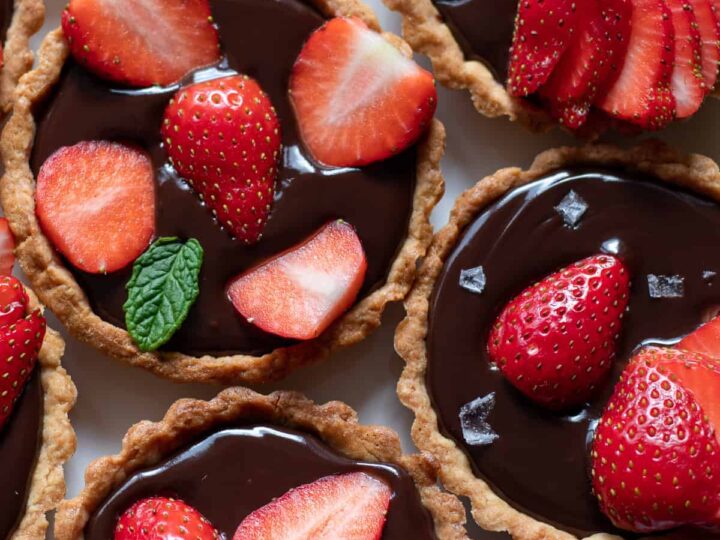 chocolate strawberry tarlets.